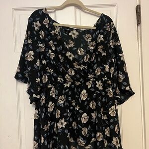 Torrid Black Floral Blouse